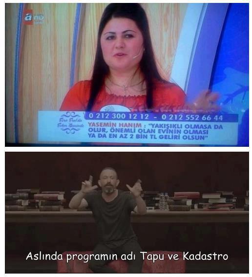 Aslında program tapu ve kadastro