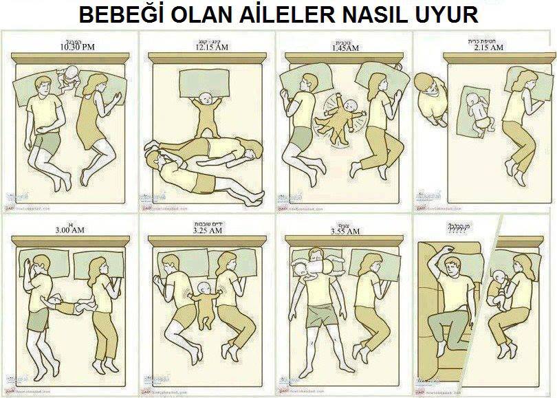 Bebeği olan aileler nasıl uyur