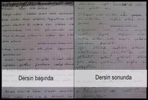 Dersin başında ve sonunda