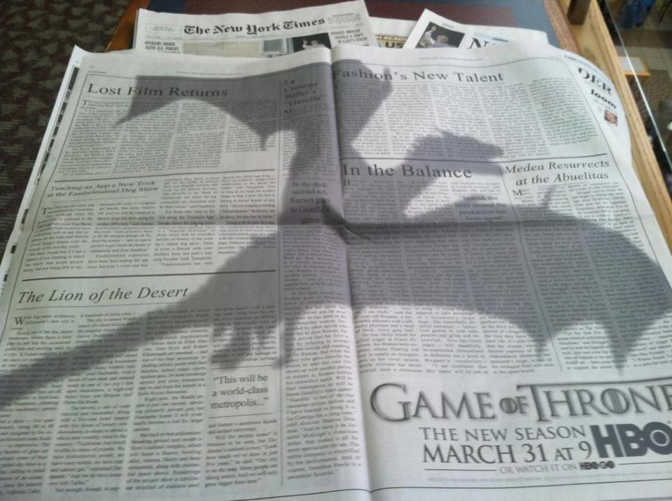 Game of thrones gazete ilanı