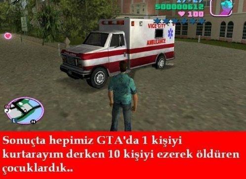 GTA da 1 kişiyi kurtaratım derken 10 kişiyi öldüren çocuklardık